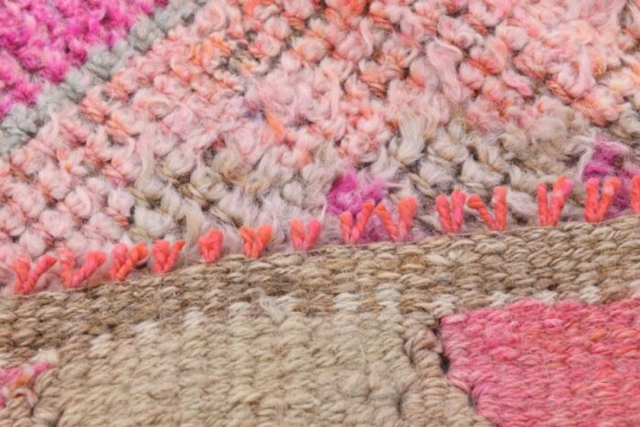 vintage pink runner rug in wool 17