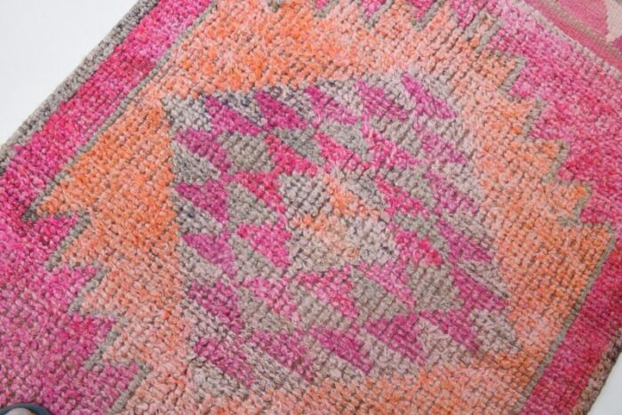 vintage pink runner rug in wool 5