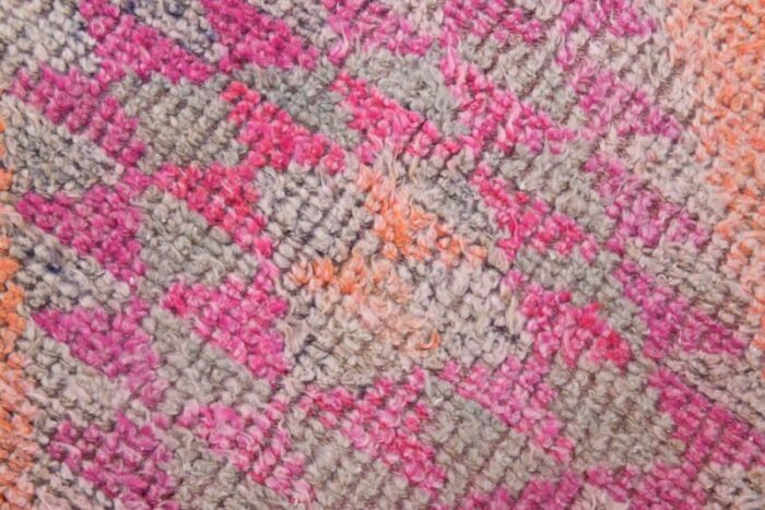 vintage pink runner rug in wool 6