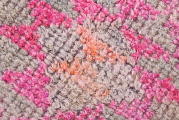 vintage pink runner rug in wool 7