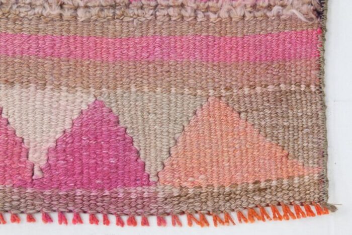 vintage pink runner rug in wool 9