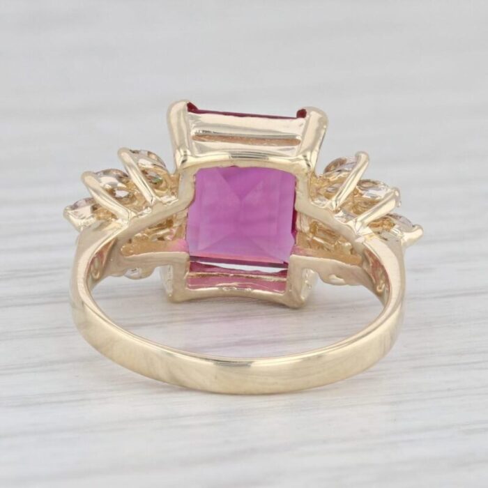 vintage red glass ring 14k yellow gold size 65 7456