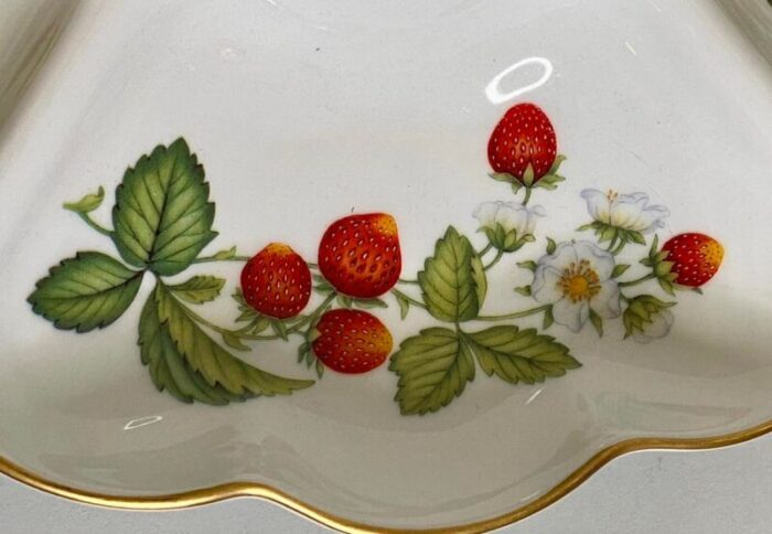 vintage royal worcester strawberries porcelain crudite serving dish made in england 1295