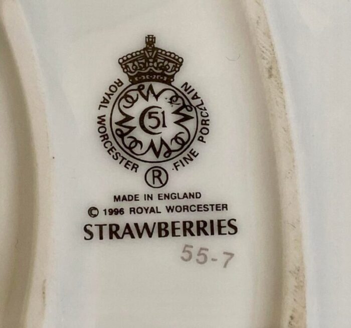 vintage royal worcester strawberries porcelain crudite serving dish made in england 6773