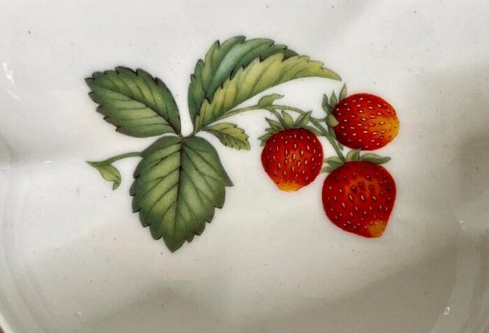 vintage royal worcester strawberries porcelain crudite serving dish made in england 8202