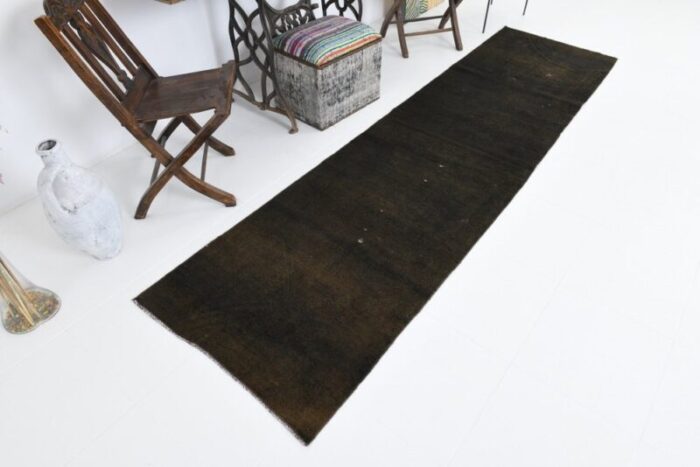 vintage runner rug in camouflage brown 3