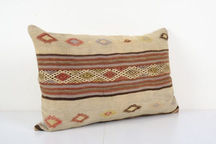 vintage striped organic hemp kilim pillow cover 2