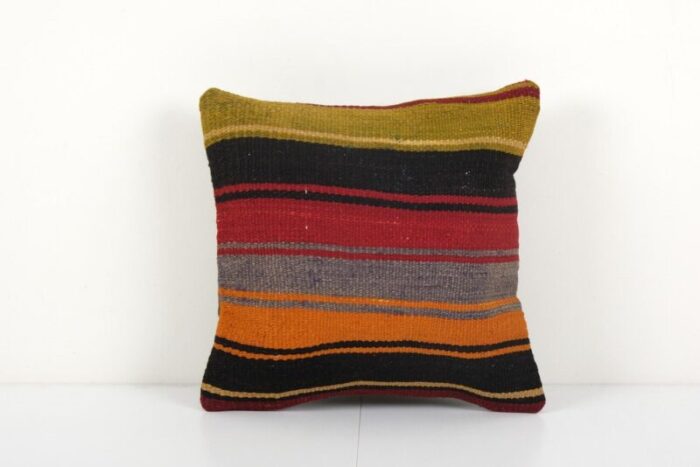 vintage striped turkish kilim pillow cover 1