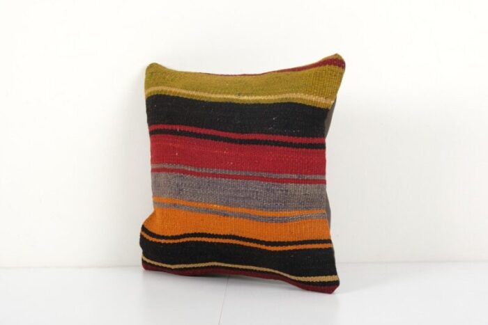 vintage striped turkish kilim pillow cover 2