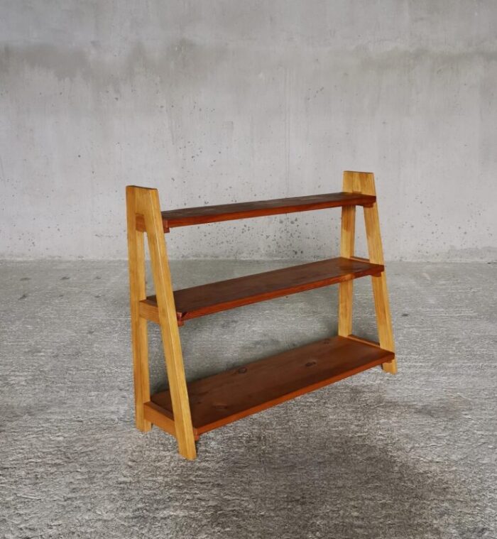 vintage swedish pine and elm display shelf by axel einar hjorth for nordiska kompaniet 1930s 0025