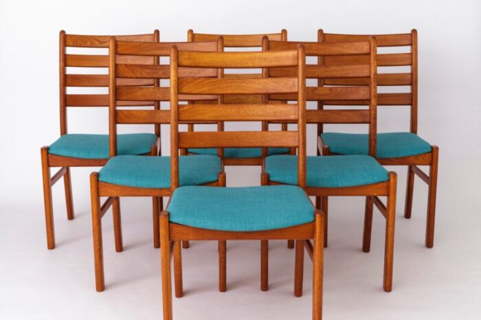 vintage teak chairs by korup stolefabrik denmark 1970s set of 6 5336