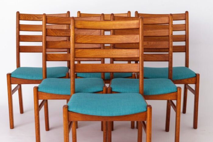 vintage teak chairs by korup stolefabrik denmark 1970s set of 6 5652