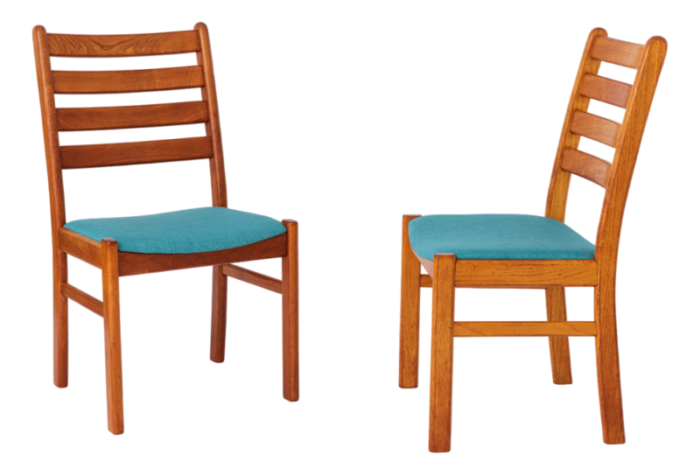 vintage teak chairs by korup stolefabrik denmark 1970s set of 6 5783