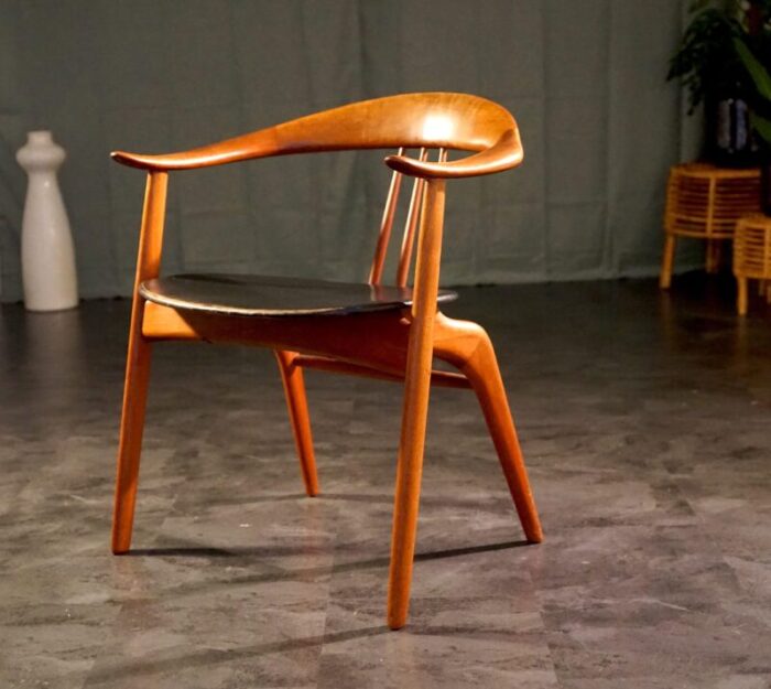 vintage teak office chair by arne hovmand olsen 1960s 5448