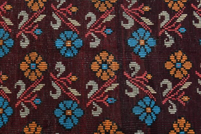 vintage turkish burgundy cacim kilim area rug 8