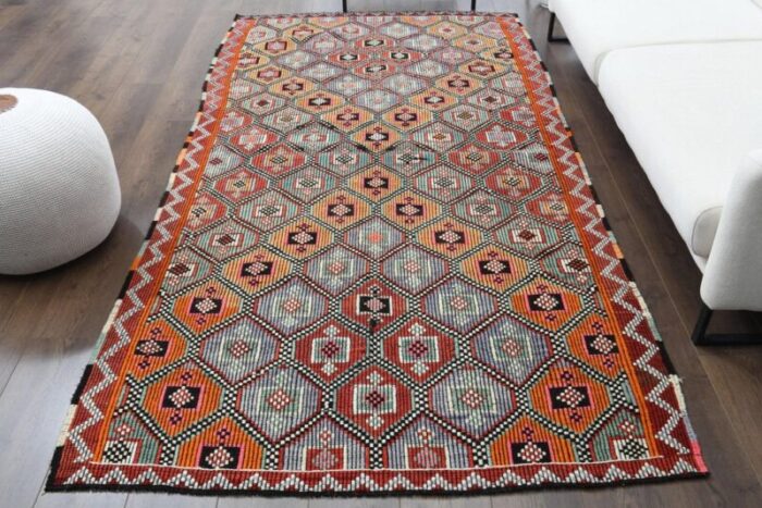 vintage turkish cacim kilim rug 1 1