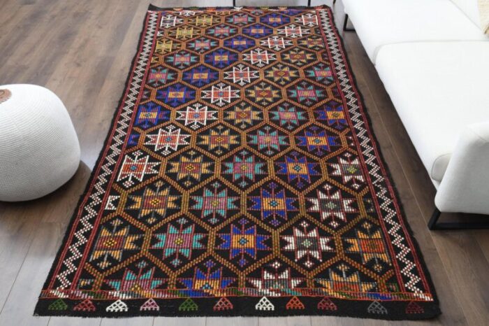 vintage turkish cacim kilim rug 1 2