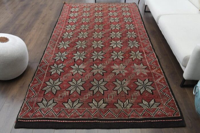 vintage turkish flatweave kilim rug 1