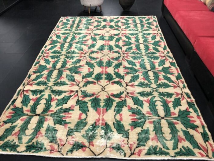 vintage turkish handmade christmas decor rug 3