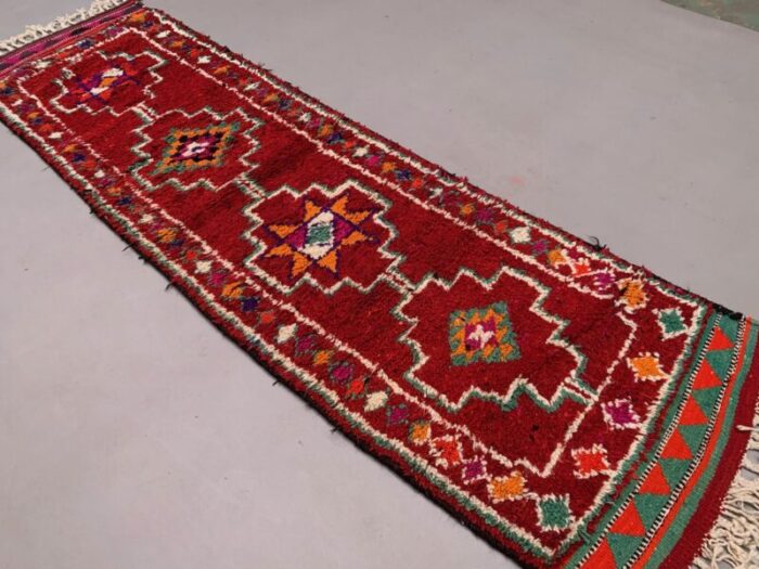 vintage turkish handmade runner rug in wool 2