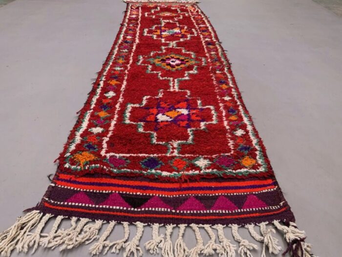 vintage turkish handmade runner rug in wool 3