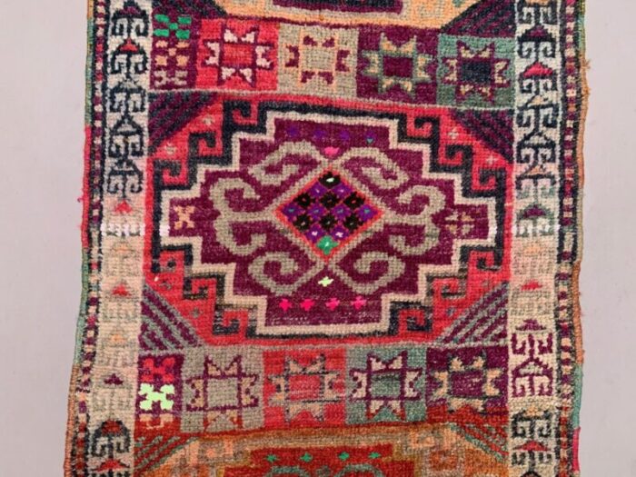 vintage turkish handmade tribal runner rug 5