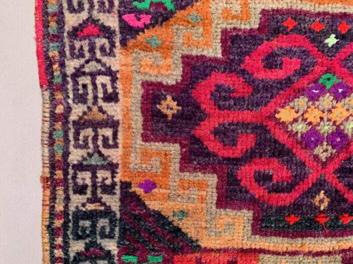 vintage turkish handmade tribal runner rug 7