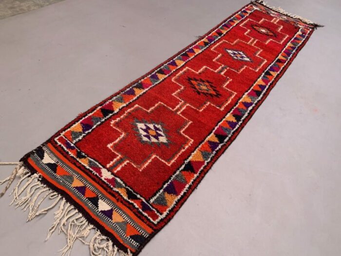 vintage turkish handmade tribal runner rug in wool 2