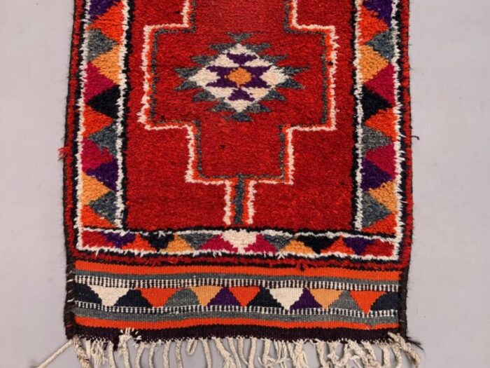 vintage turkish handmade tribal runner rug in wool 4