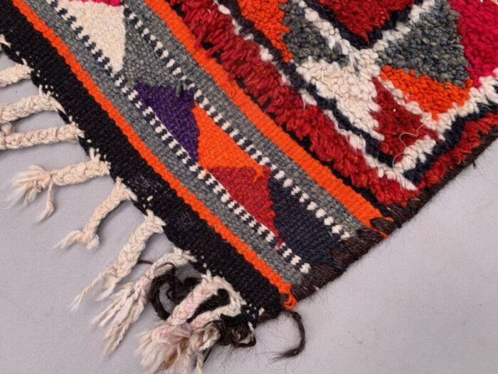 vintage turkish handmade tribal runner rug in wool 7