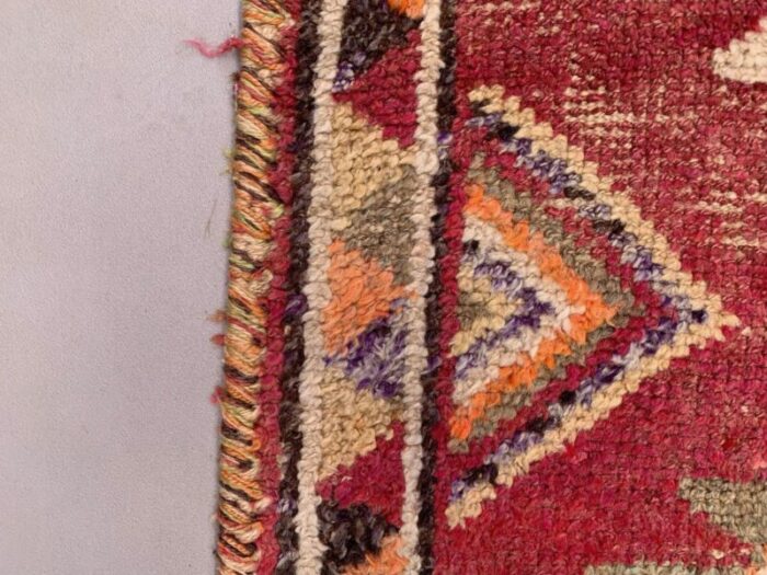 vintage turkish handmade tribal wool runner rug 7