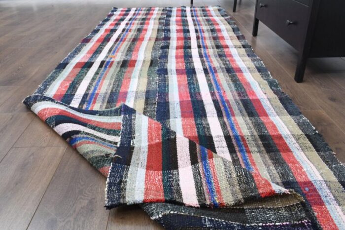 vintage turkish kilim oushak runner rug 3