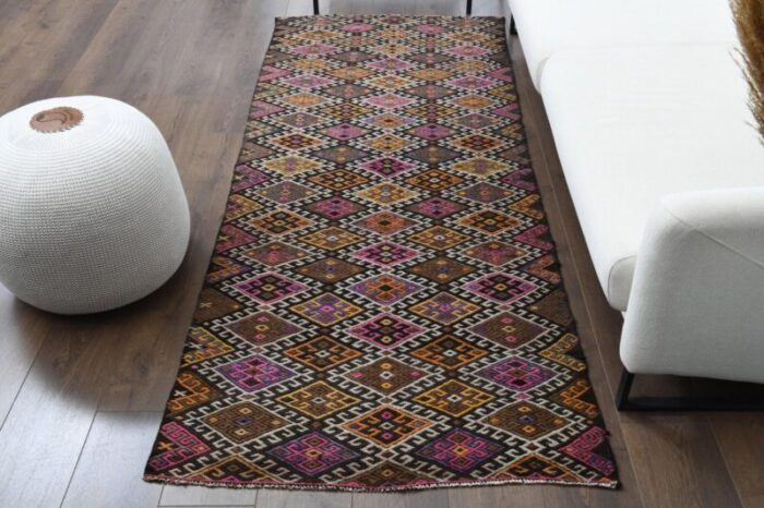 vintage turkish kilim runner rug 1 1