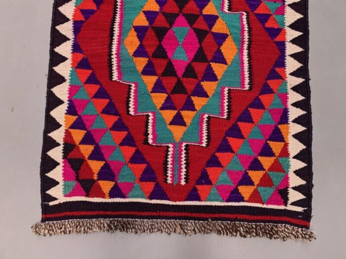 vintage turkish kilim runner rug in wool 4 1