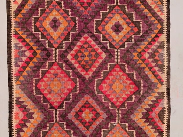 vintage turkish kilim wool runner rug 4