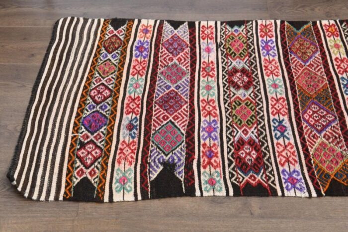 vintage turkish oushak kilim runner rug 6 1