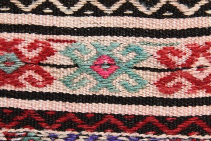 vintage turkish oushak kilim runner rug 8 1