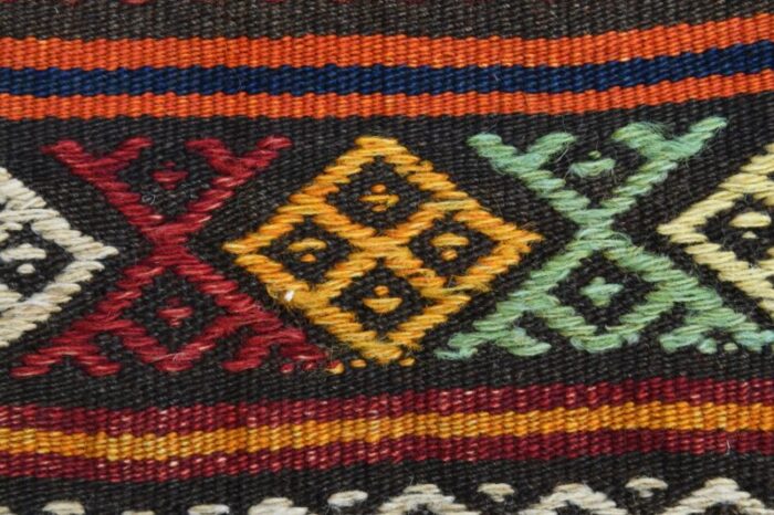 vintage turkish oushak kilim runner rug 8