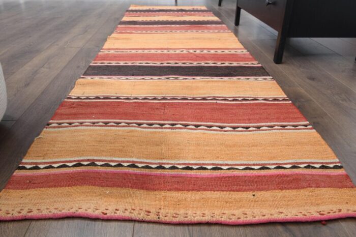 vintage turkish oushak runner rug 2