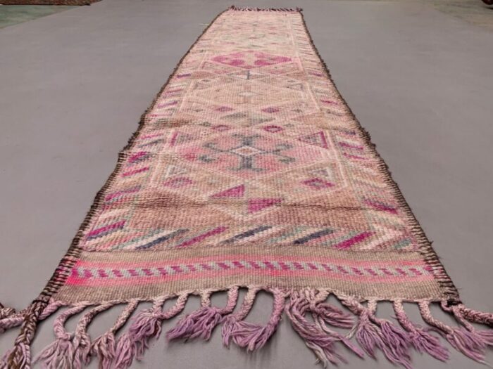 vintage turkish tribal wool runner rug 1