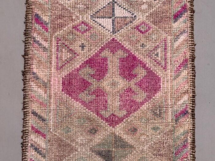 vintage turkish tribal wool runner rug 7