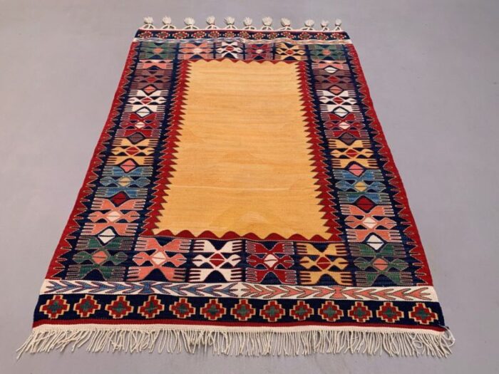 vintage turkish ushak kilim rug 1