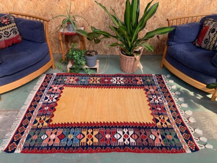 vintage turkish ushak kilim rug 2