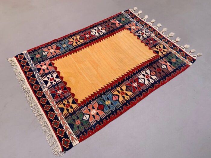 vintage turkish ushak kilim rug 3