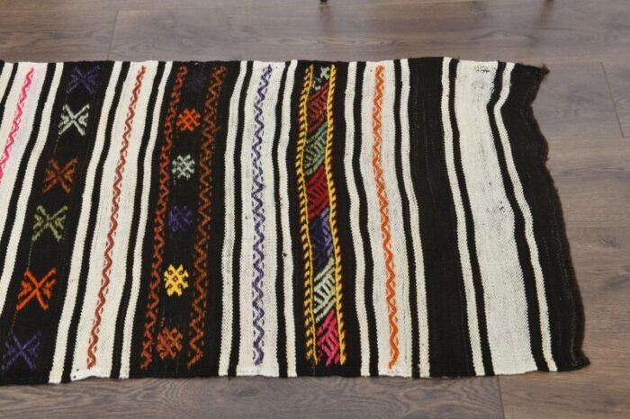 vintage turkish wool flatwear kilim runner rug 4