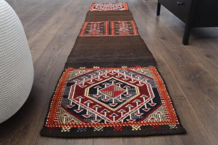 vintage turkish wool hallway rug 2