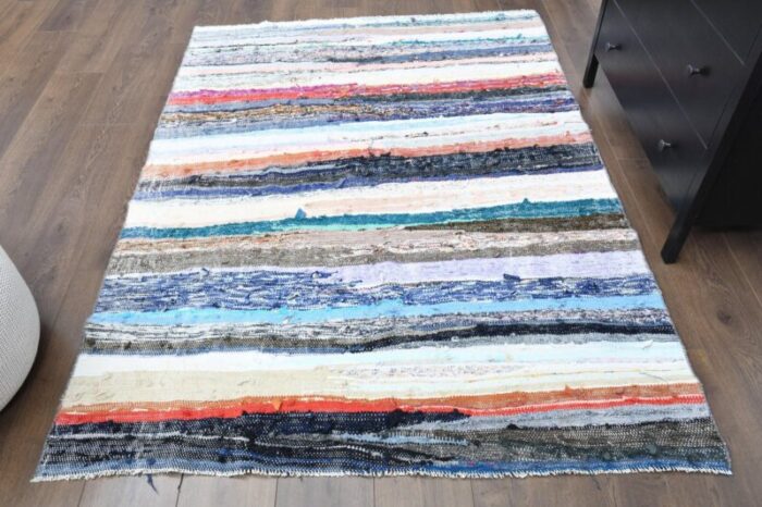 vintage turkish wool kilim rug 1 1