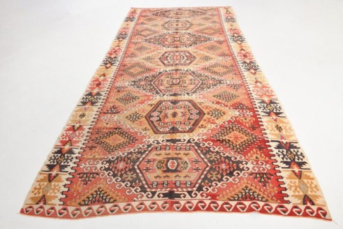 vintage turkish wool kilim rug 1 3