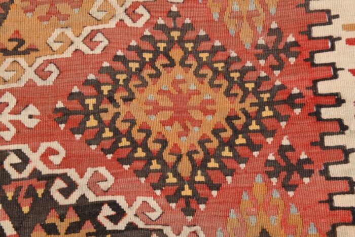 vintage turkish wool kilim rug 11