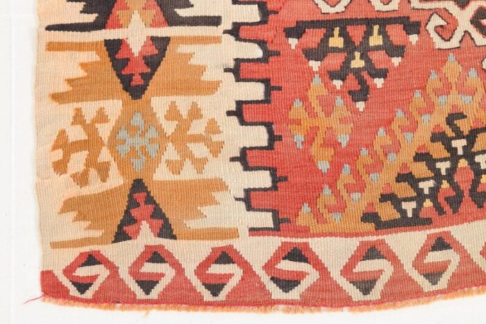 vintage turkish wool kilim rug 13